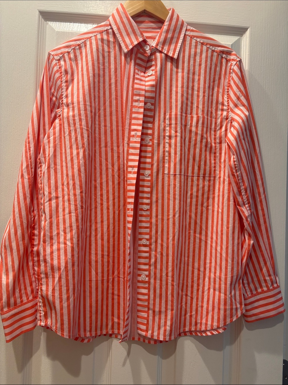 ADDISON BAY X NULLY ORANGE STRIPE BUTTON DOWN- XS